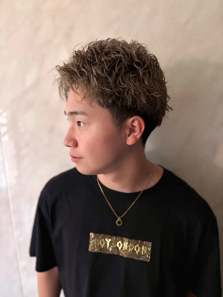 ショート パーマ 本厚木パーマ&ブリー チMEN'Sショートのヘアスタイル