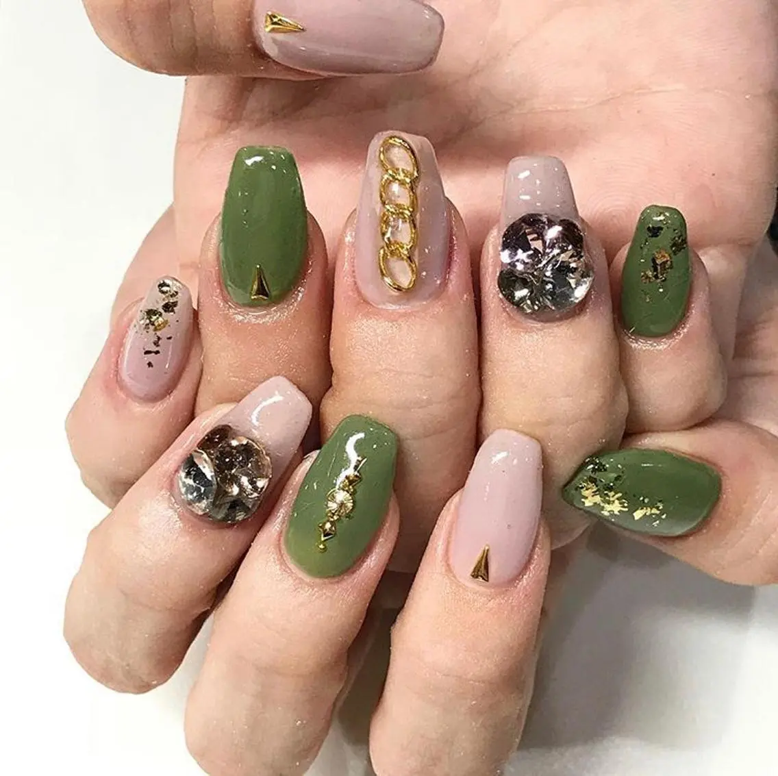 ネイル 渋谷／チップ長さ出し 👑アプレgel-xのネイルデザイン