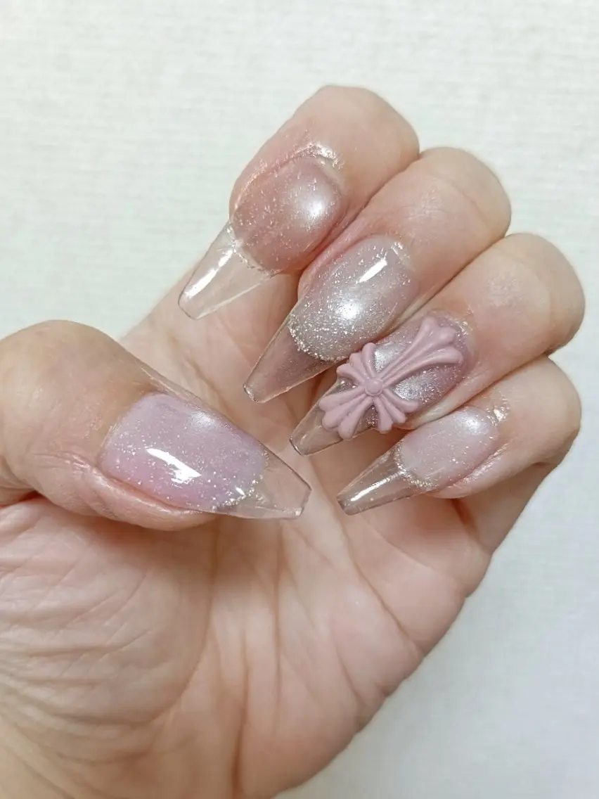 ネイル クリアネイル フレンチネイル yu-a  スカルプ ネイルのネイルデザイン