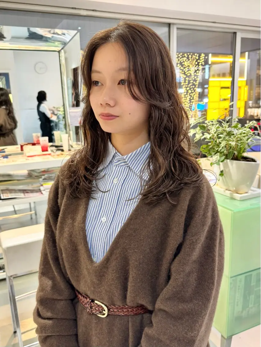 ロング カラー パーマ デジタルパーマ カット ヘアカラー パーマ トリートメント デジタルパーマ 🌀ボブ　萩原　龍のヘアスタイル