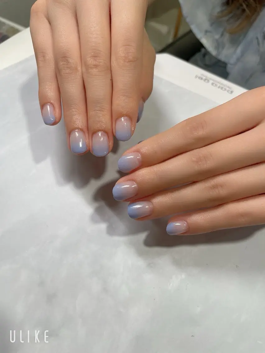 ネイル ブルー グラデーション パープル 梶原 久美のネイルデザイン