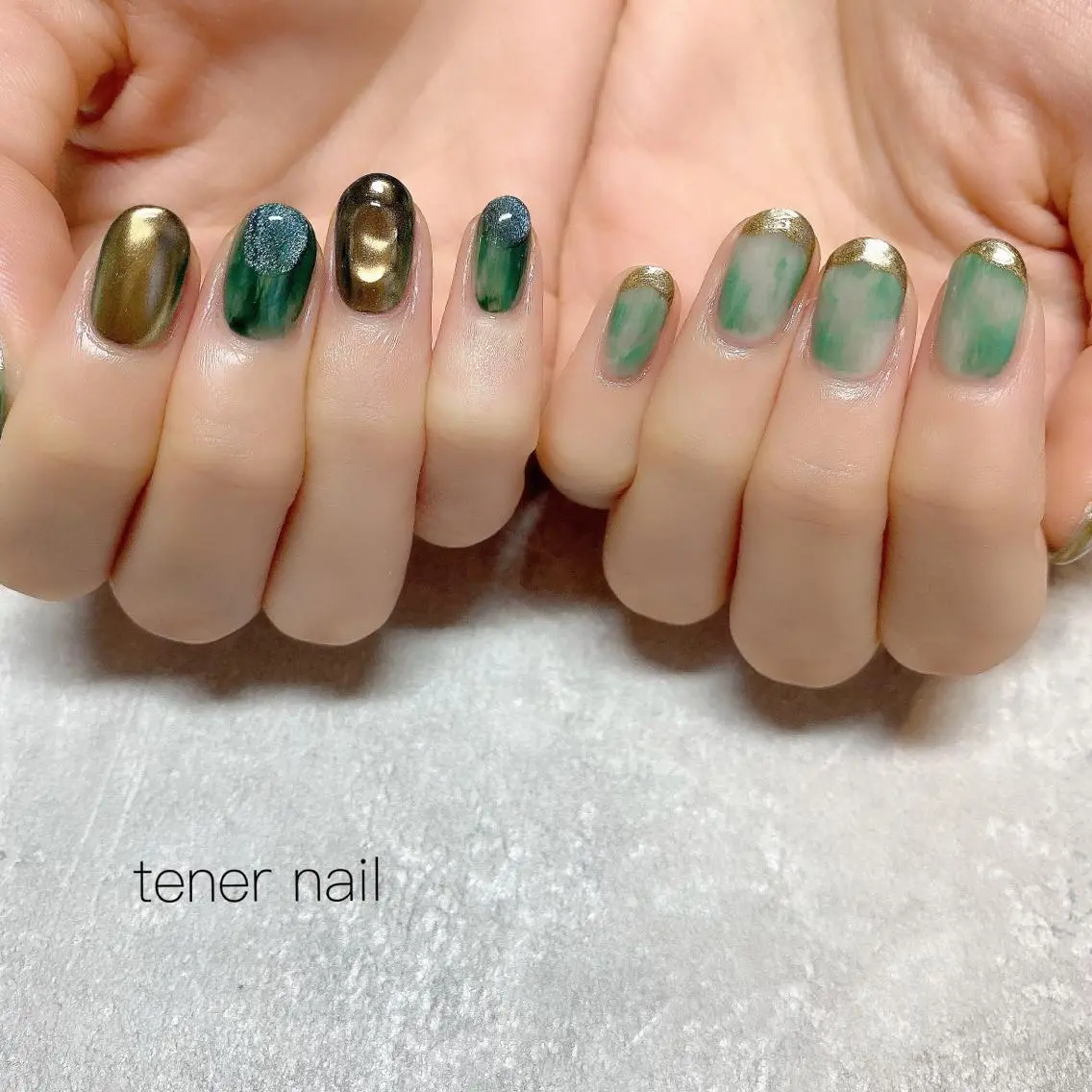 ネイル グリーン テネルネイル tener nailのネイルデザイン