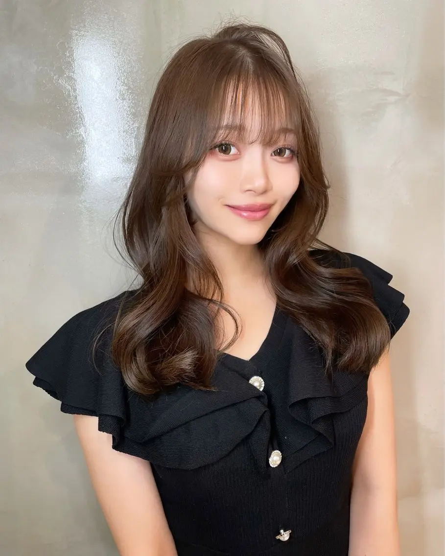 ミディアム カット ヘアカラー 韓国✖️網紅🖤 パーマYURIYAのヘアスタイル