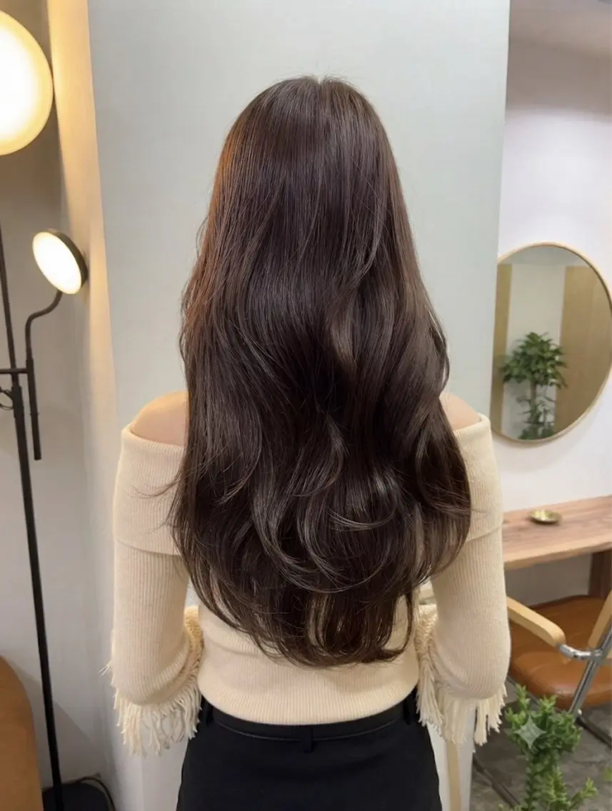 ロング カラー カット ヘアカラー トリートメント まさと/ヘーゼルベー ジュ/レイヤーカットのヘアスタイル