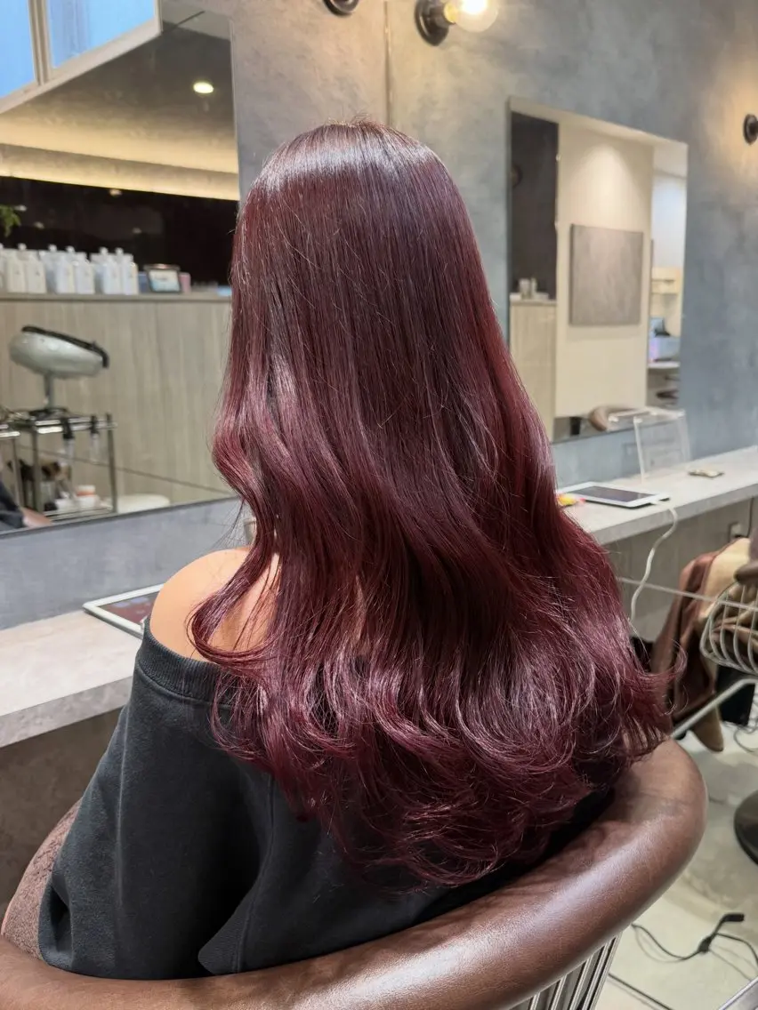 ロング 韓国風ヘア レイヤーカット ローレイヤー 山元 くるみのヘアスタイル