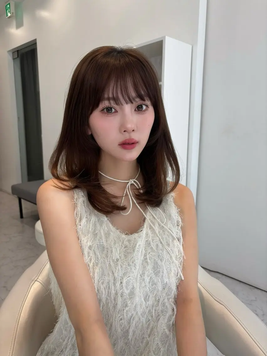 ミディアム カラー ミディアムレイヤー レイヤーカット カット ヘアカラー トリートメント レイヤーカット🎀 kanaのヘアスタイル
