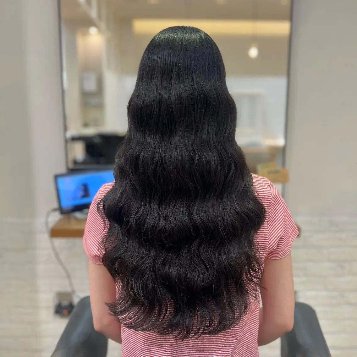 ロング ロング カット パーマ 🌙コテ巻き風パーマ 🌙菜月のヘアスタイル