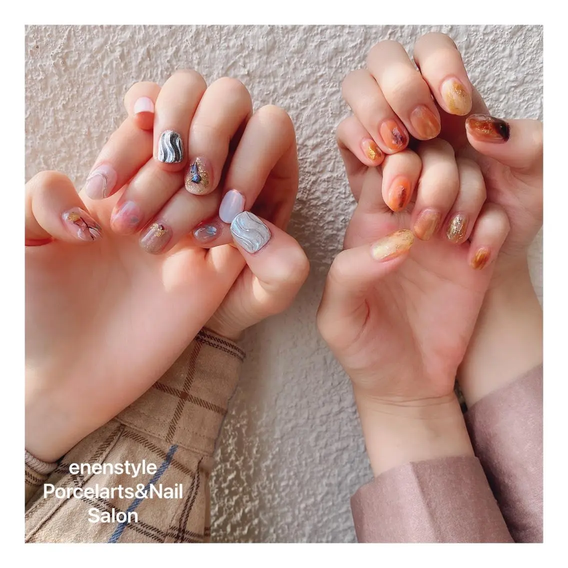 ミディアム ネイル ハンドネイル 🐾enen style 🐾のネイルデザイン