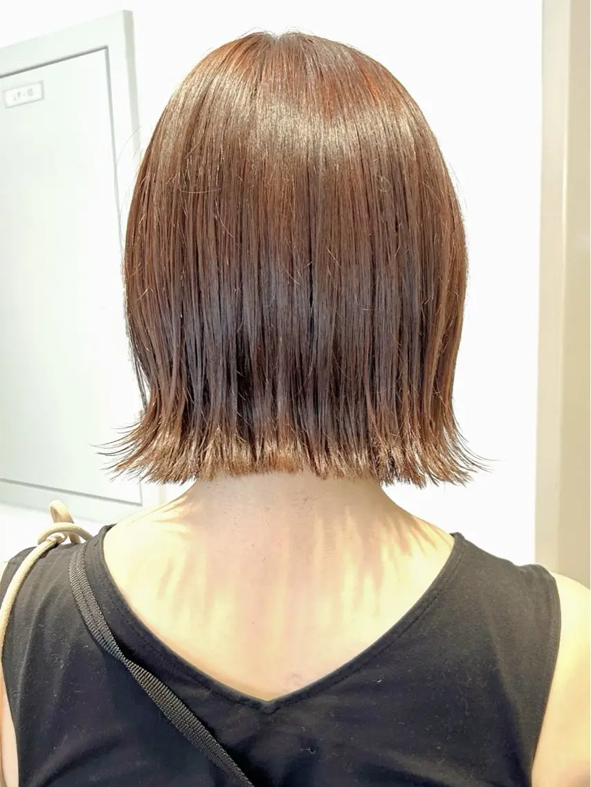 ショート カラー 切りっぱなしボブ ボブ くびれヘア 縮毛矯正 カット ヘアカラー トリートメント 池袋/小顔レイヤー/ 顔まわり/taigaのヘアスタイル