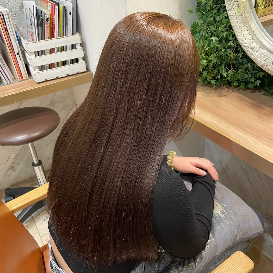 ロング カラー ブリーチ ダブルカラー ブリーチなしカラー 横浜パーマ🌐ボブ✨ 暖色カラーもえかのヘアスタイル
