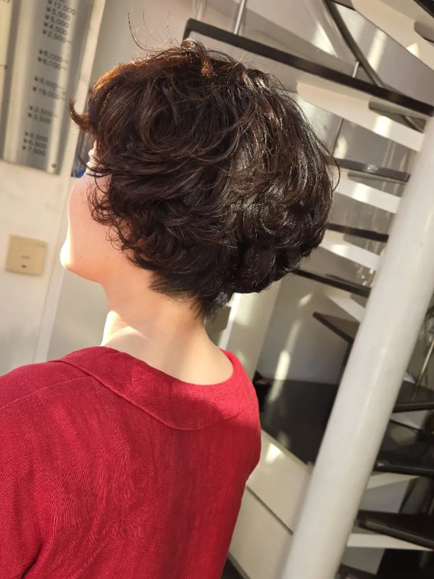 ショート パーマ くせ毛 カット パーマ 遠藤 史秋のヘアスタイル