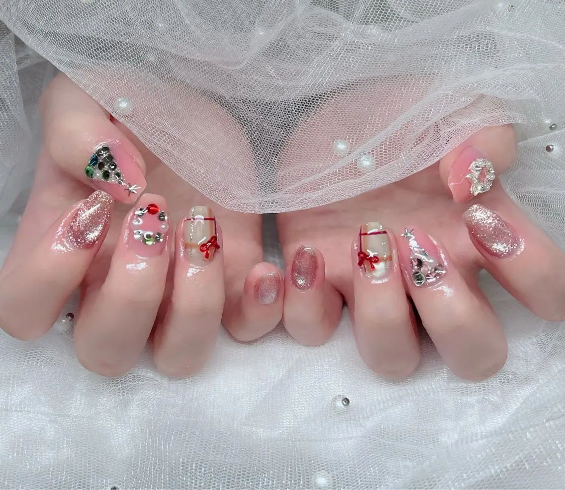 ネイル 🎀PG🩵 ネイルサロンのネイルデザイン