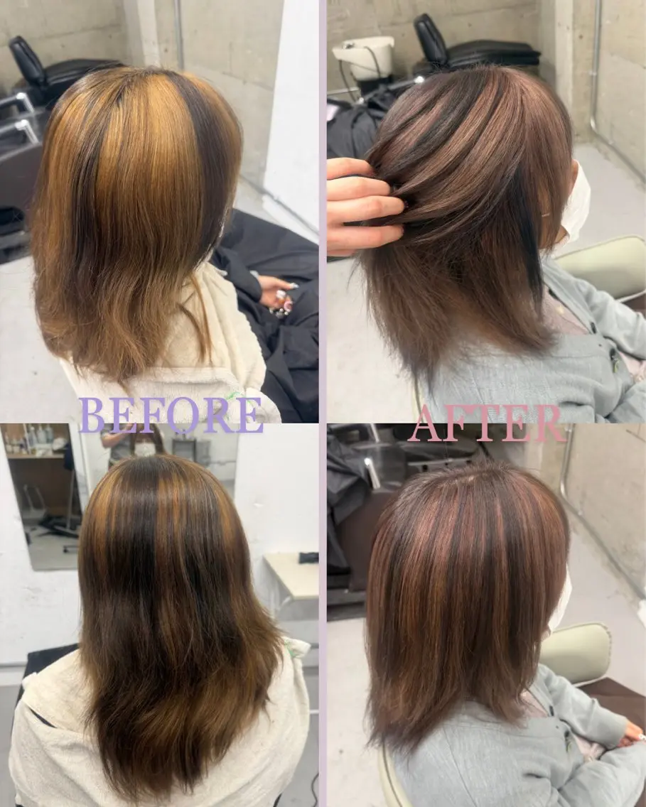 セミロング 髪質改善 トリートメント ヘアカラー 🫧透明感カラー/ 縮毛矯正☁️Hiroのヘアスタイル