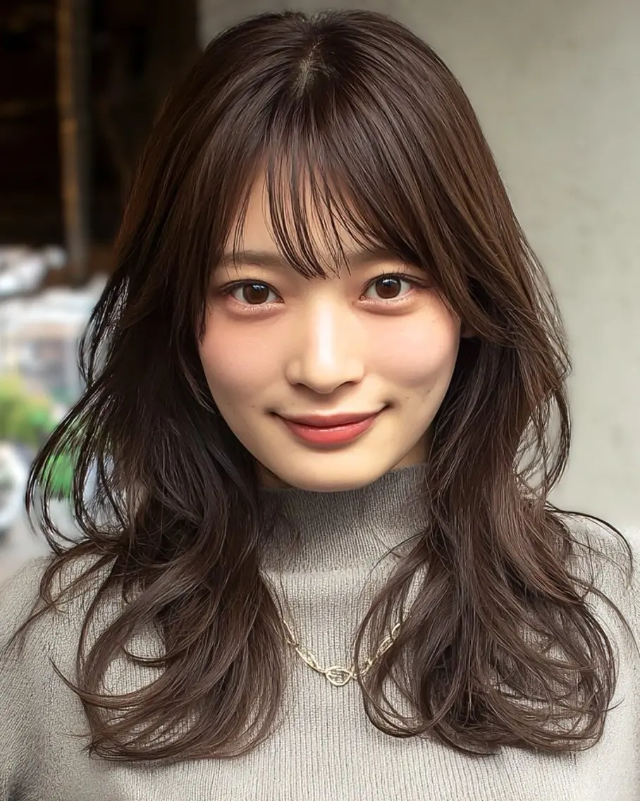 セミロング レイヤーカット 小顔カット 銀座/柏👾 レイヤ~有村　将人のヘアスタイル