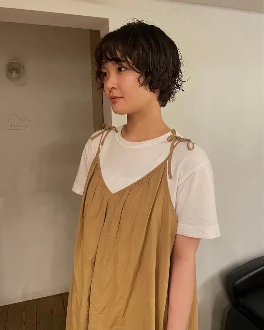 ショート パーマ ショートカットパー マ🫧kotoneのヘアスタイル