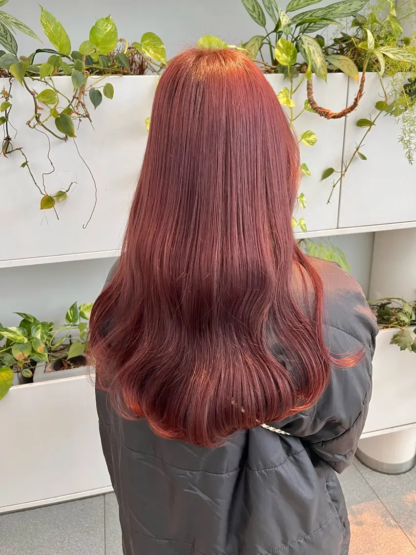 ロング カラー ブリーチ ブラウンカラー ピンクカラー レッドカラー くさかみさき🌼暖色 /耳つぼ/オタク🌼のヘアスタイル