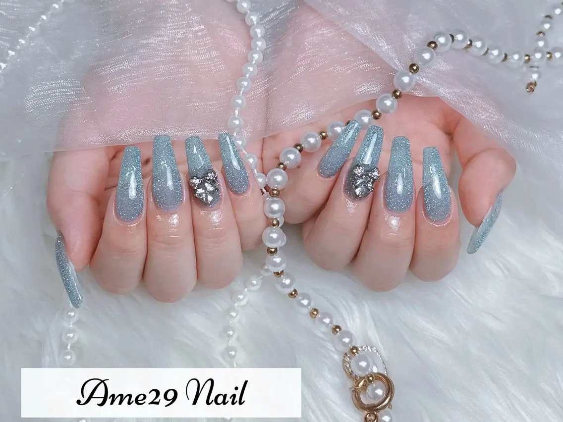 ネイル フラワーネイル ロングネイル オフィスネイル ピンク ピンクベージュ AME29 Nail ネイルサロンのネイルデザイン