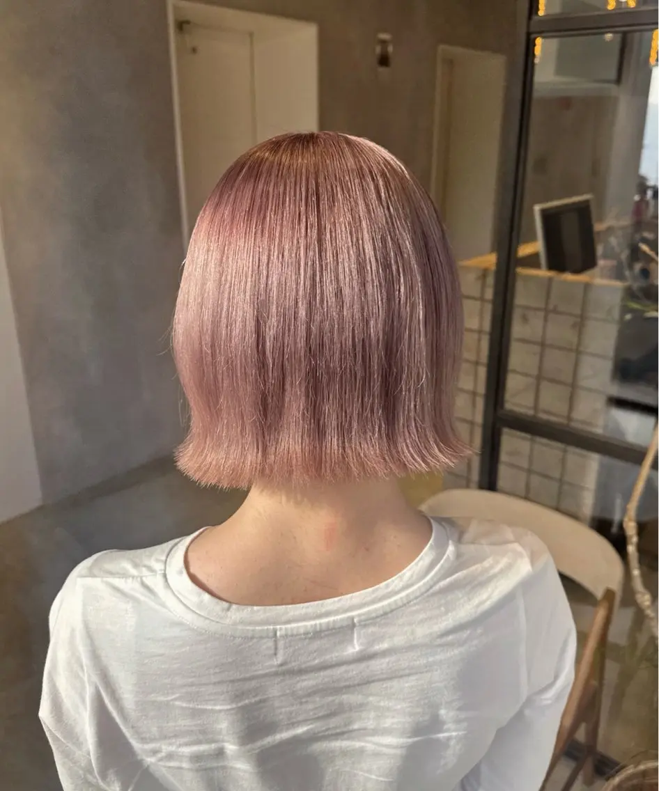 カラー ベージュカラー ブリーチ ピンクカラー ピンクベージュ カット ヘアカラー トリートメント 透明感カラー✨艶髪 制作🌱山根あゆみのヘアスタイル
