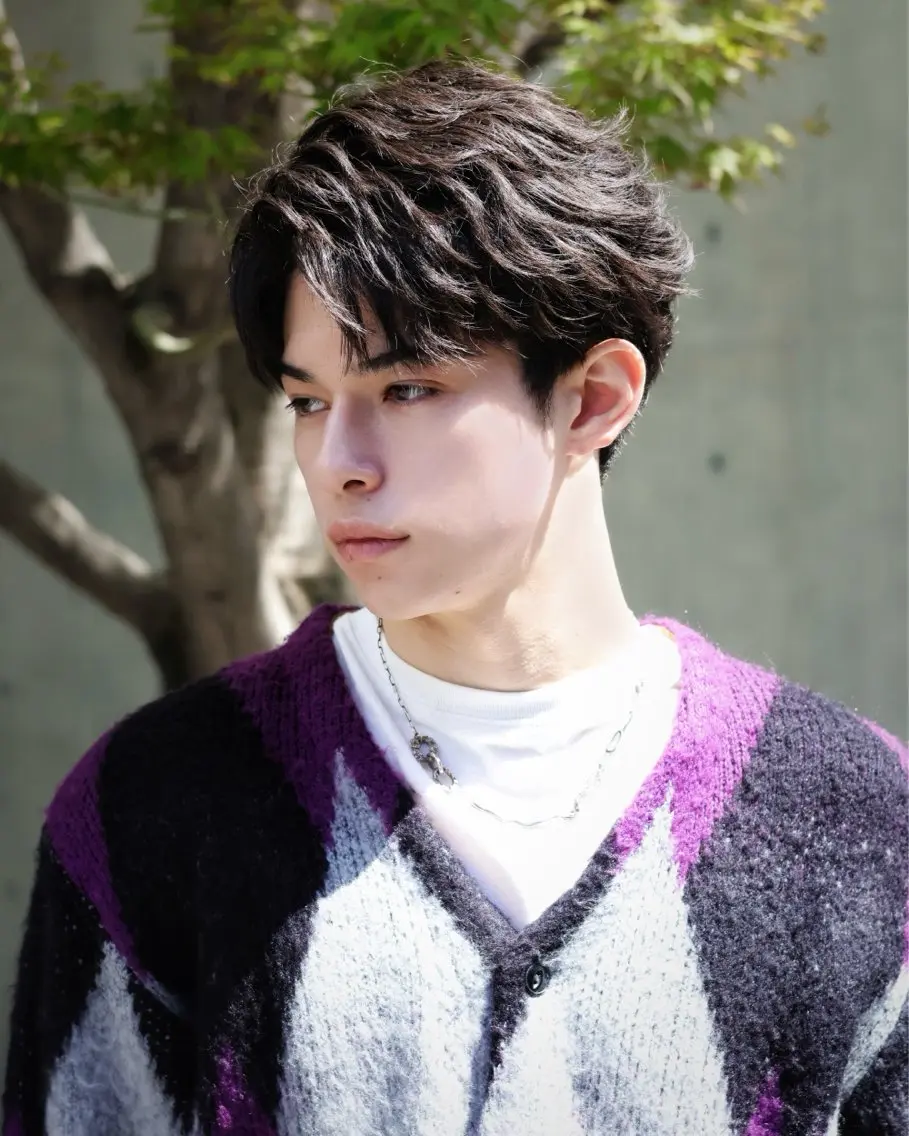 ショート パーマ メンズ センターパート メンズパーマ 学生(メンズ向け) 学生 似合わせカット カット ヘアカラー パーマ トリートメント 🧃Kawakami kotomi🧃のヘアスタイル