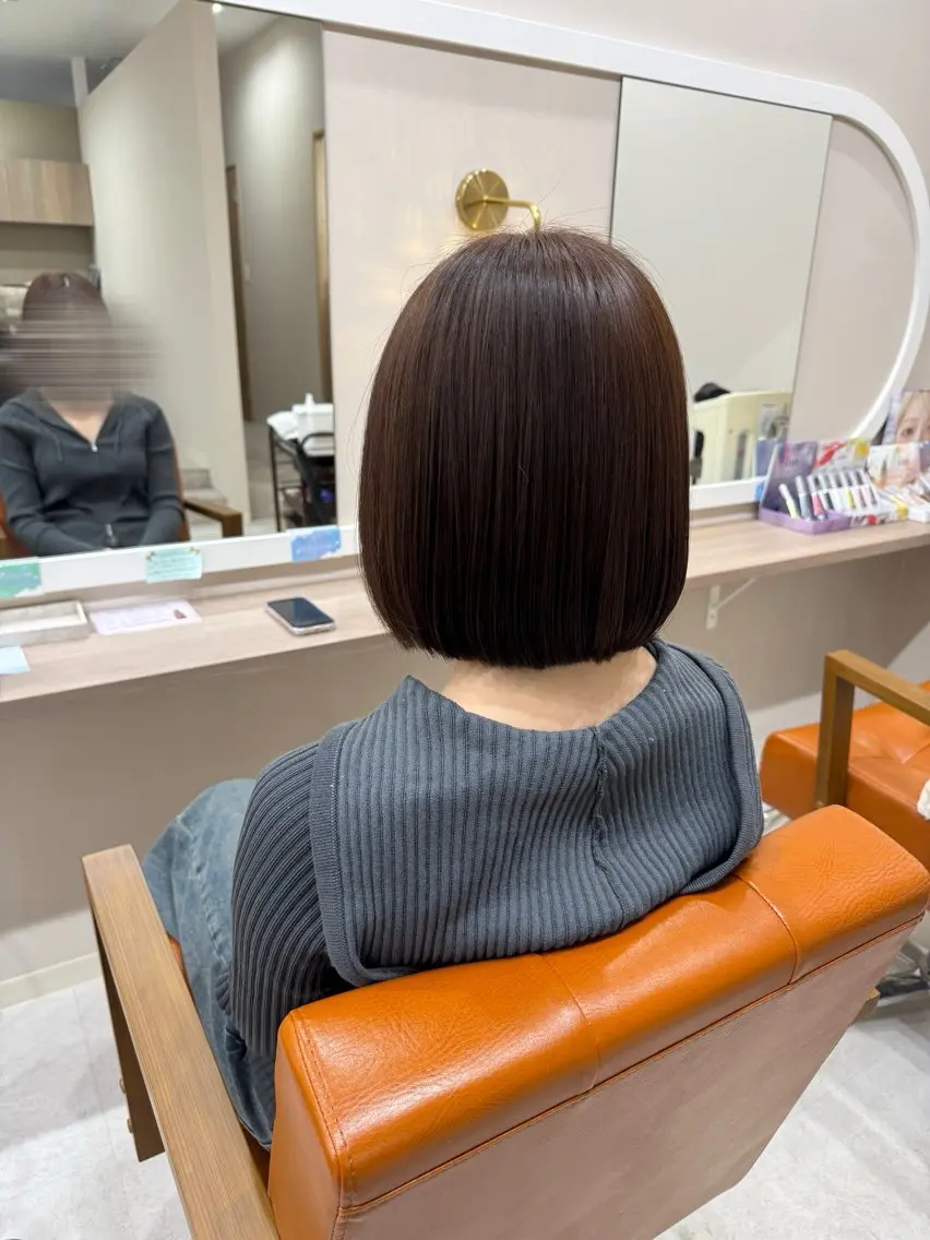 ショート 切りっぱなしボブ ボブ 韓国風ヘア ✨️ILL manami✨️のヘアスタイル