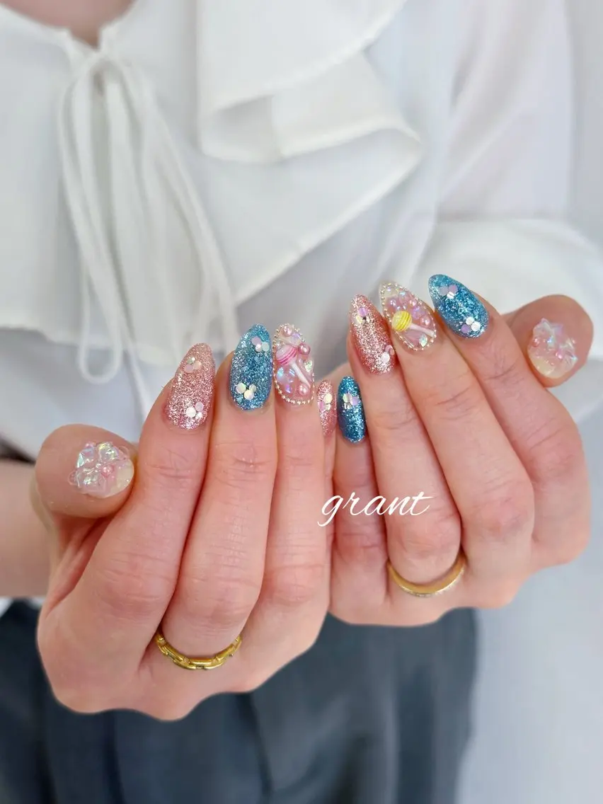 ネイル 夏ネイル ハンドネイル nailsalon grantのネイルデザイン