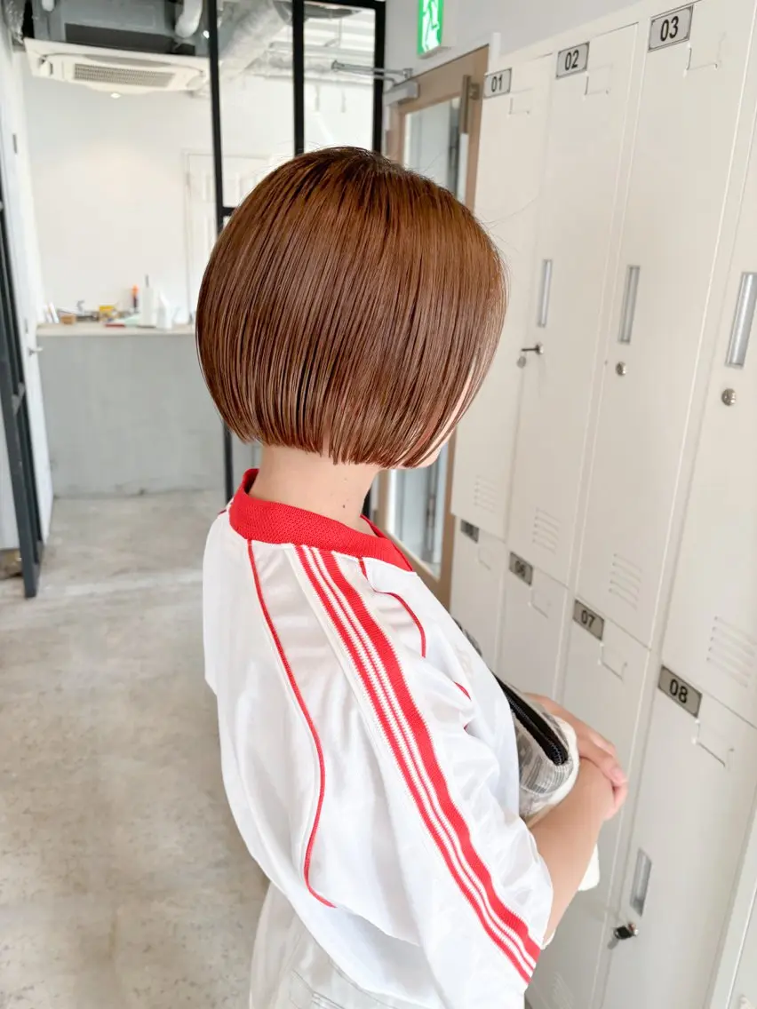 ショート カラー ベージュカラー ブラウンカラー ブラウンベージュ ボブ カット ヘアカラー トリートメント Takuma Suzuki中目黒のヘアスタイル