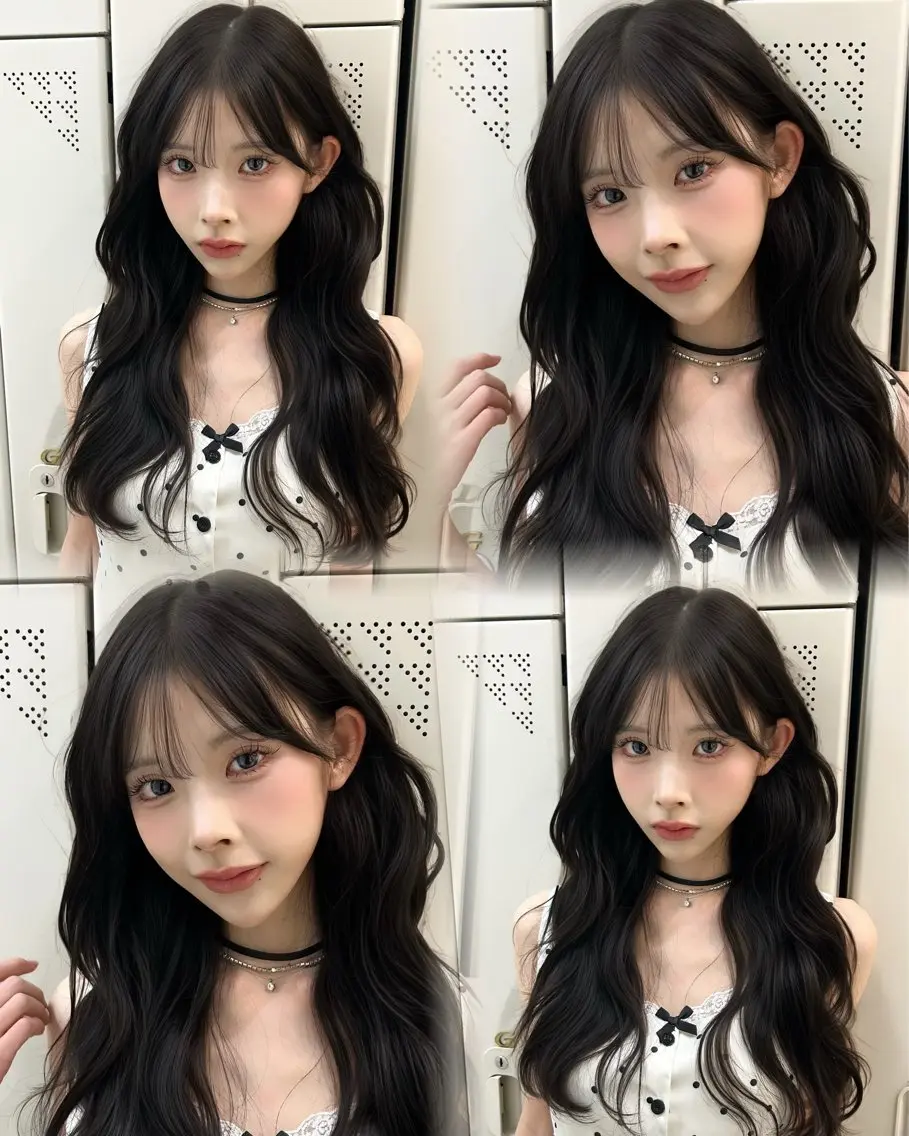 ロング カラー グレージュ カット ヘアカラー トリートメント 韓国ヘア/顔周り ヘアセット/加藤優里のヘアスタイル