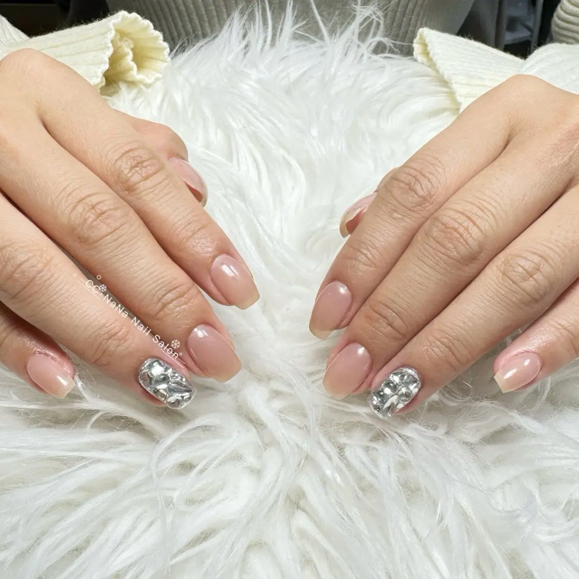 ネイル チークネイル フラッシュネイル ハート キラキラネイル 韓国ネイル ハンドネイル 💎CC・NaNa 韓国風ネイル🌙Cのネイルデザイン