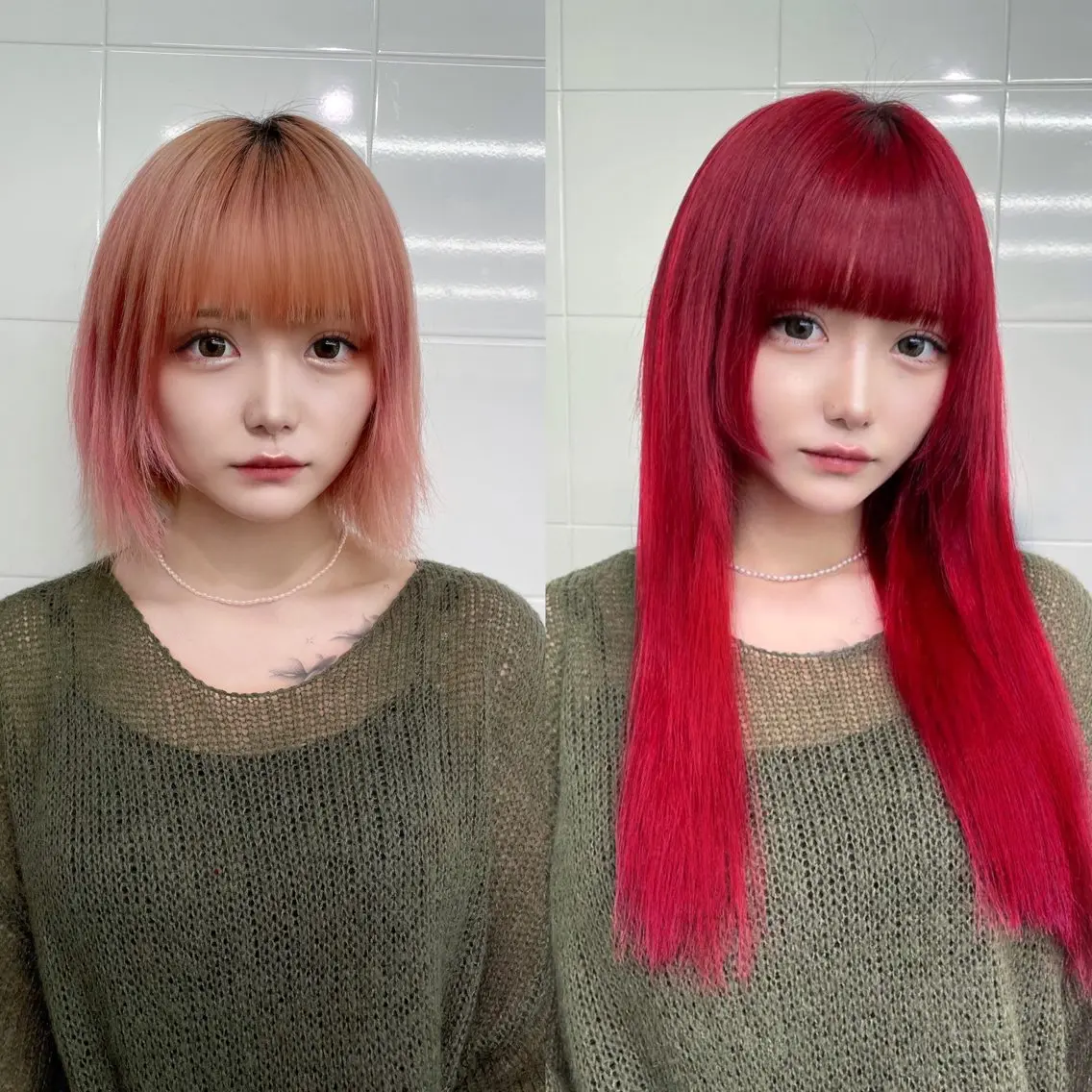 ロング カラー ヘアアレンジ プルエクステ エクステ ロング ヘアカラー エクステ 🎀プルエクステ みまひかる🎀のヘアスタイル