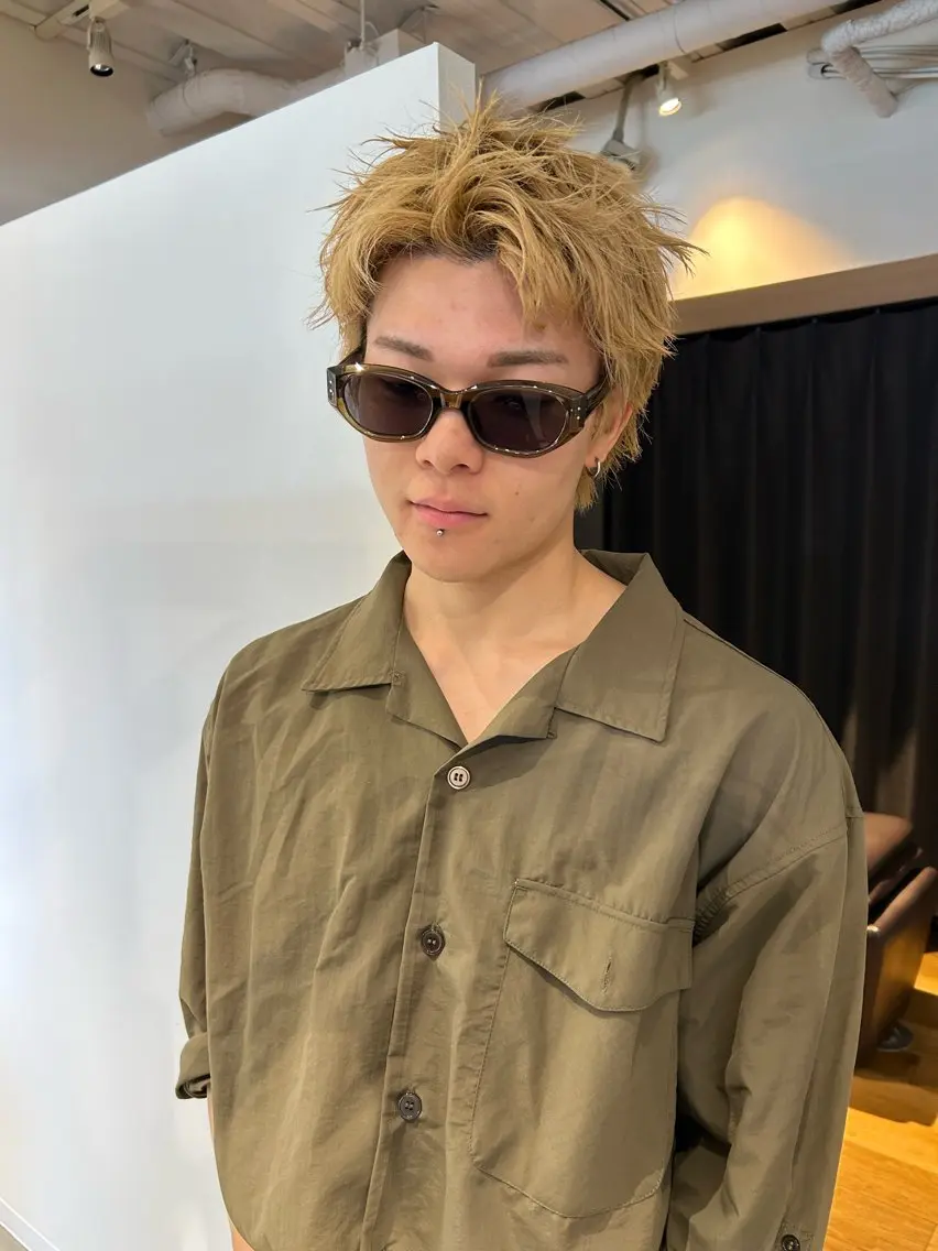 ショート カラー メンズ カット ヘアカラー ボブ/レイヤー ケンショウのヘアスタイル