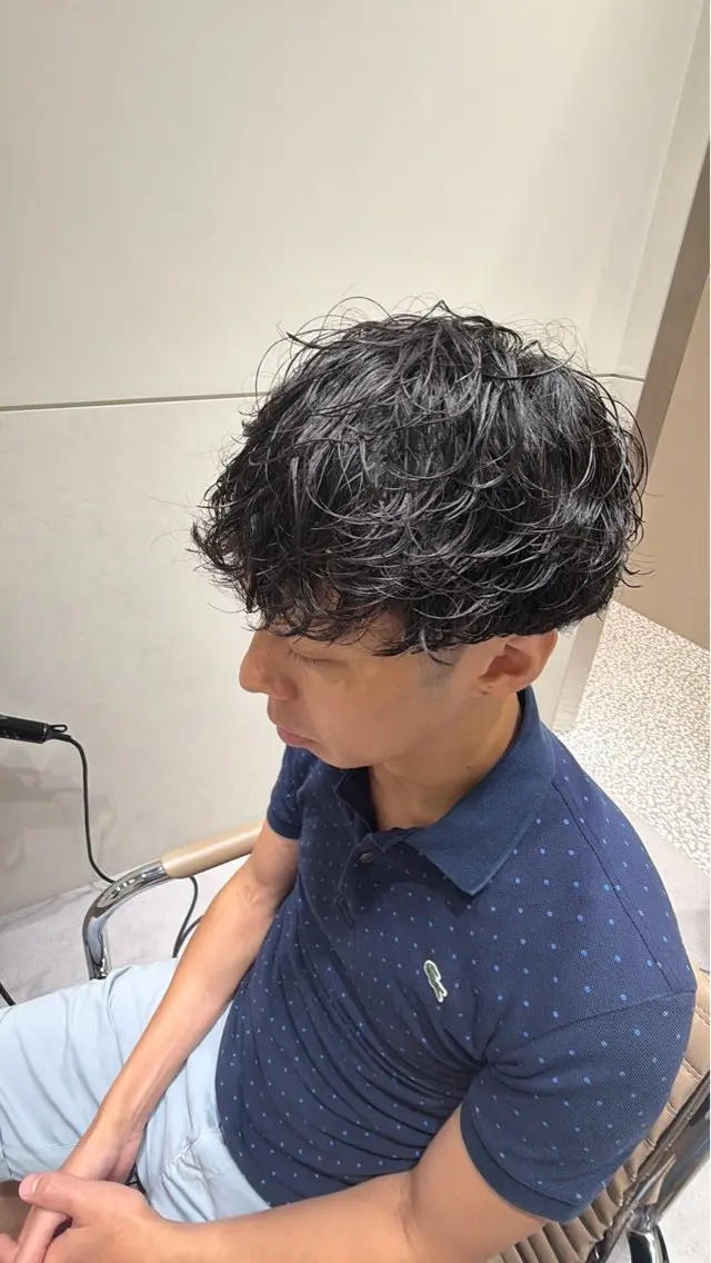 パーマ メンズ カット パーマ ヘアセット 新宿メンズカット/ パーマ/岩田進一のヘアスタイル