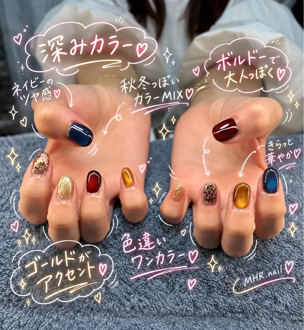ネイル ミラーネイル ハンドネイル MHR nailのネイルデザイン
