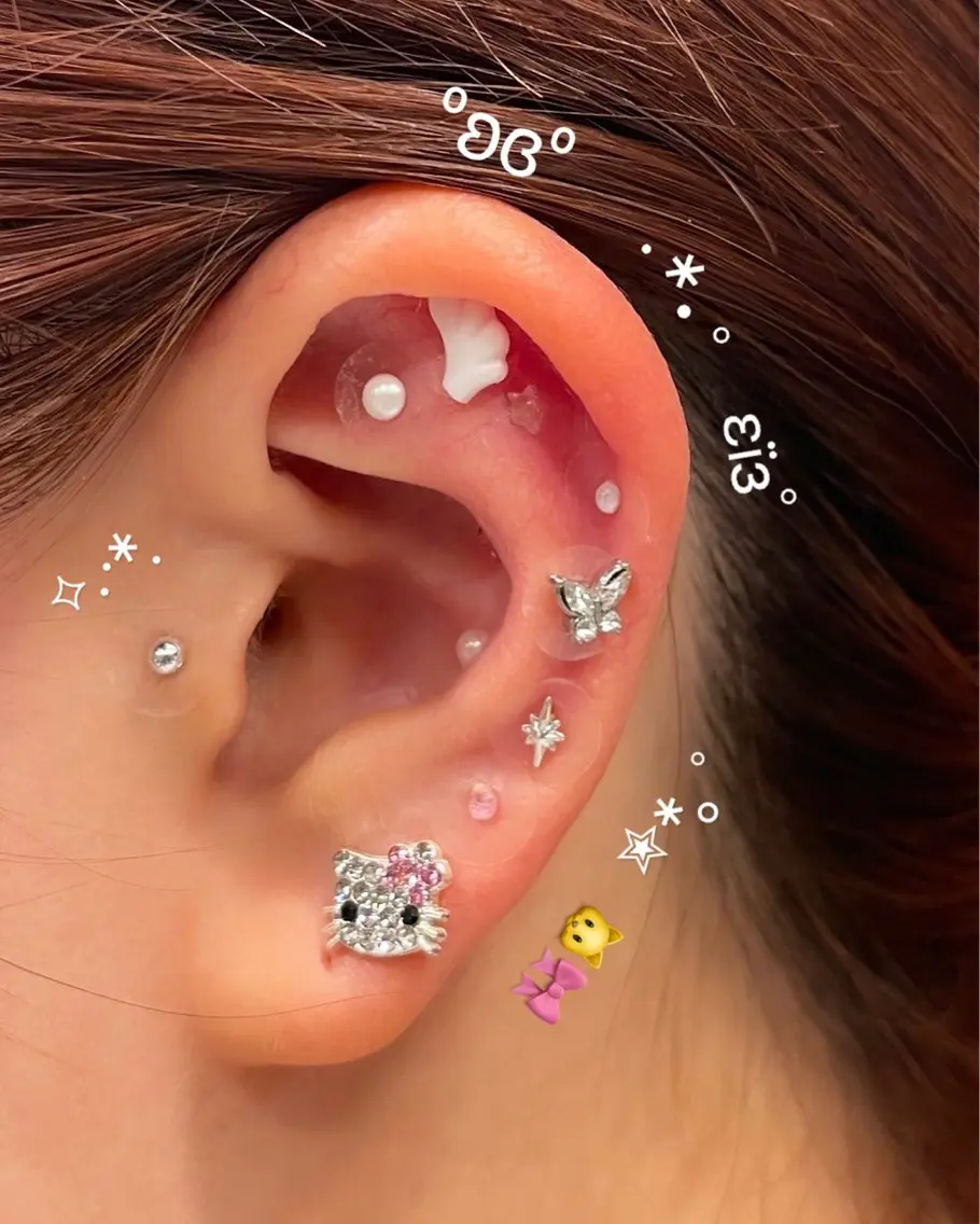 【minimo限定❣️】耳つぼジュエリー16粒まで👂🏻🎀の写真