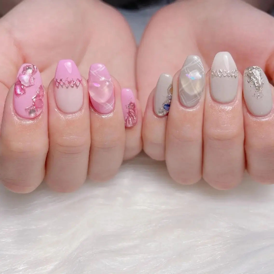 ネイル アートネイル べっ甲ネイル ボルドー 長さ出し フラワーネイル 🎀Yumi✨ ミキネイルサロン池袋のネイルデザイン