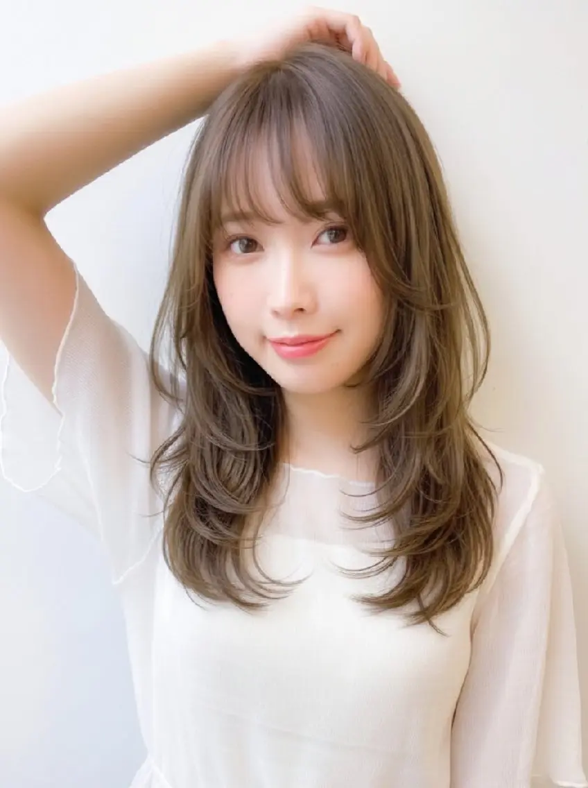 ロング レイヤーカット 齋藤大貴のヘアスタイル