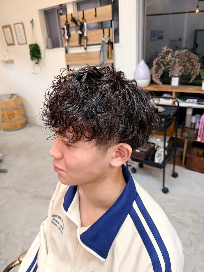 ショート パーマ メンズ カット パーマ ヘアセット 似合わせ×店長 🍋Raimu🍋のヘアスタイル