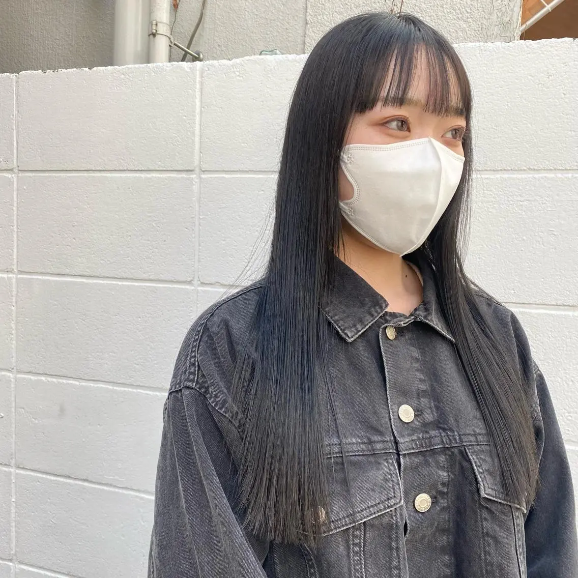 カラー 黒髪 ブルーカラー ブルーブラック カット ヘアカラー rikako ✩ 大宮hips.*のヘアスタイル