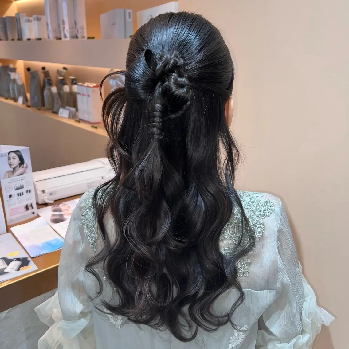 ロング ヘアアレンジ ハーフアップ ヘアセット ✨カチモリ✨レイヤー 韓国ヘア🇰🇷ゆいのヘアスタイル
