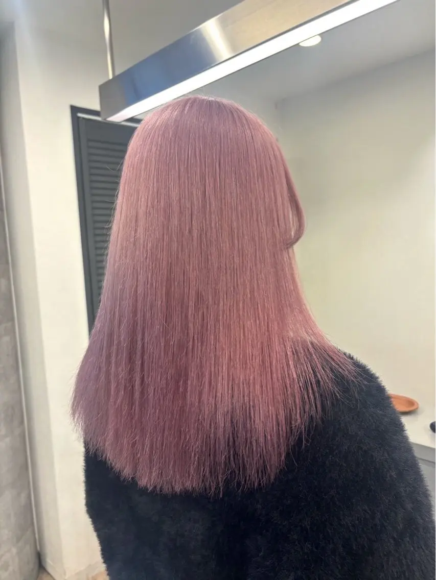 セミロング カラー ヘアカラー 韓国ハイトーンカラー kana♡のヘアスタイル