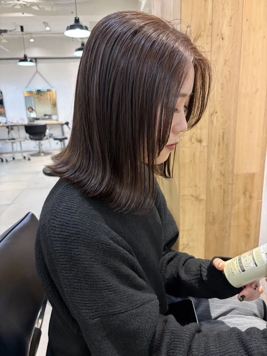 ミディアム カラー ベージュカラー ブラウンカラー カット ヘアカラー トリートメント 赤み消しカラー/ ナチュラル/トモキのヘアスタイル