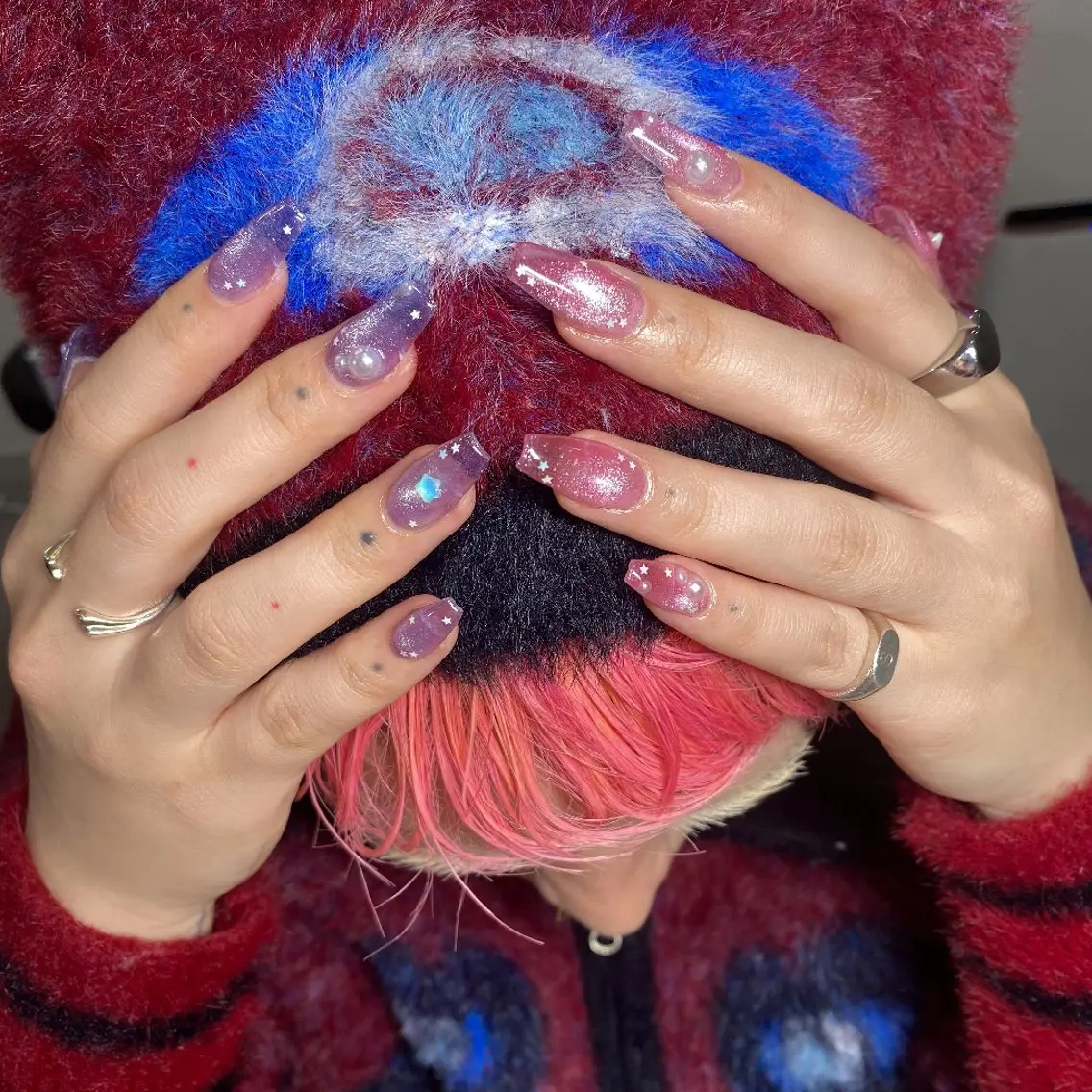 ネイル チークネイル フレンチネイル キラキラネイル 韓国ネイル マグネットネイル ハンドネイル BelireMaa Nail&eyeのネイルデザイン