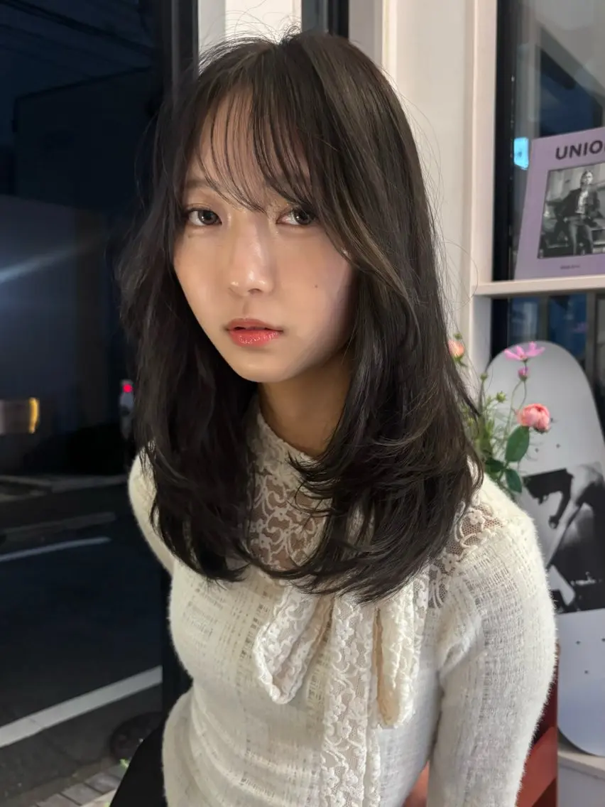 セミロング ヘアカラー らん カラーモデル募集中のヘアスタイル