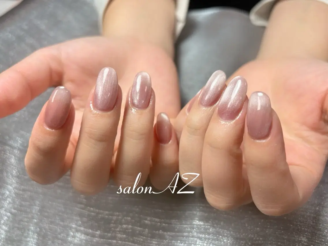 ネイル 長さ出し フットネイル フレンチネイル マグネットネイル ニュアンスネイル salon AZのネイルデザイン