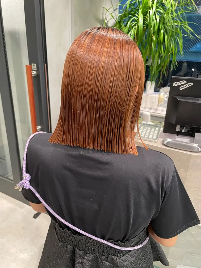 ミディアム カット ヘアカラー トリートメント メンズ縮毛矯正 ブリーチカラー/まやのヘアスタイル