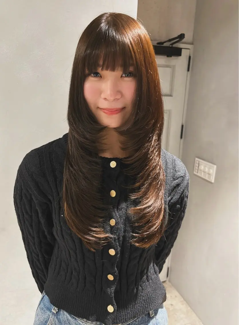 ロング カラー カット ヘアカラー トリートメント Juna✂️ レイヤー / ボブのヘアスタイル