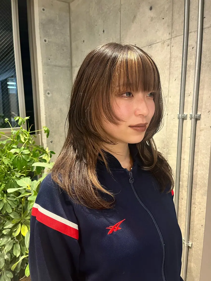 セミロング カラー カット ヘアカラー 縮毛矯正 トリートメント ハイトーンを育てる ブリーチカラー/牧原のヘアスタイル