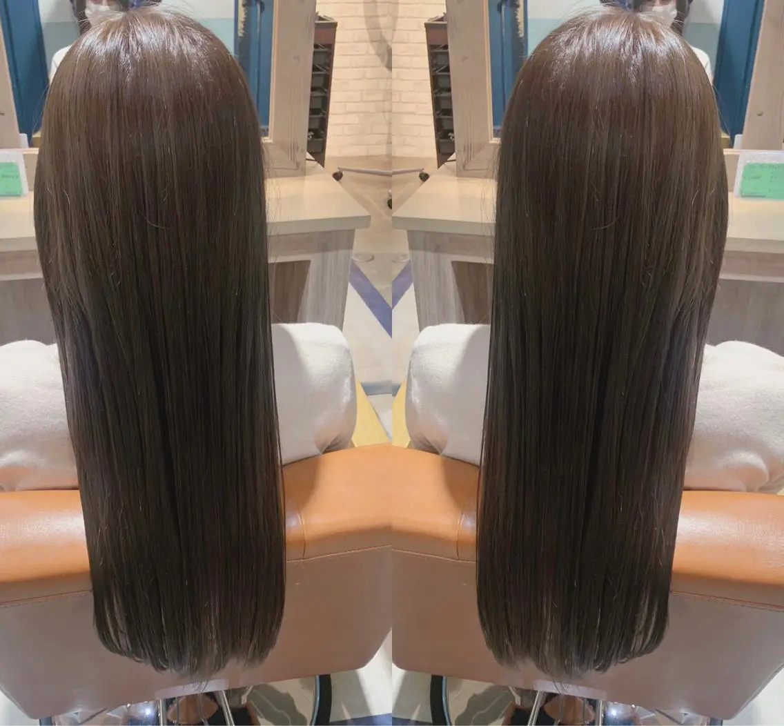 ロング カラー ベージュカラー ミルクティーベージュ 韓国🇰🇷 ✂︎hair 内田愛のヘアスタイル