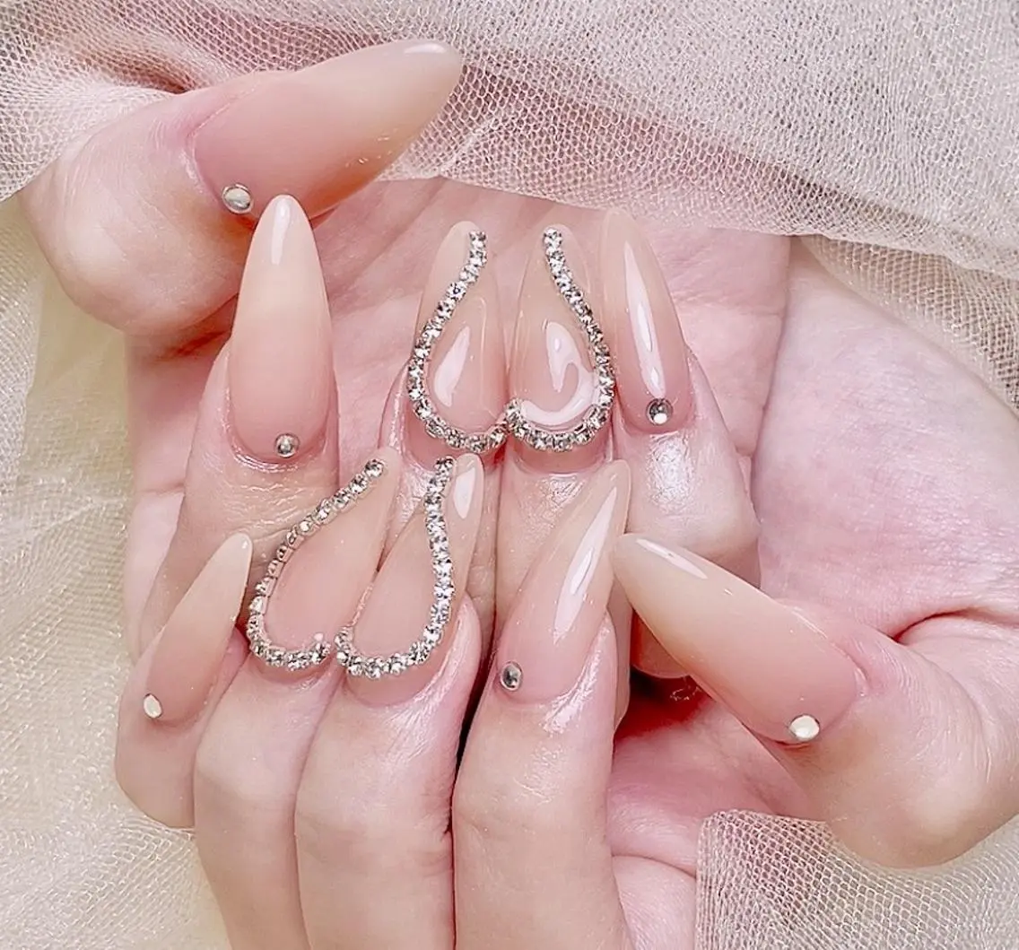 【ハンド】🦀️🦀️チップ長さだし+持ち込みデザイン(デザイン、パーツ6本まで)12980🩷💗の写真
