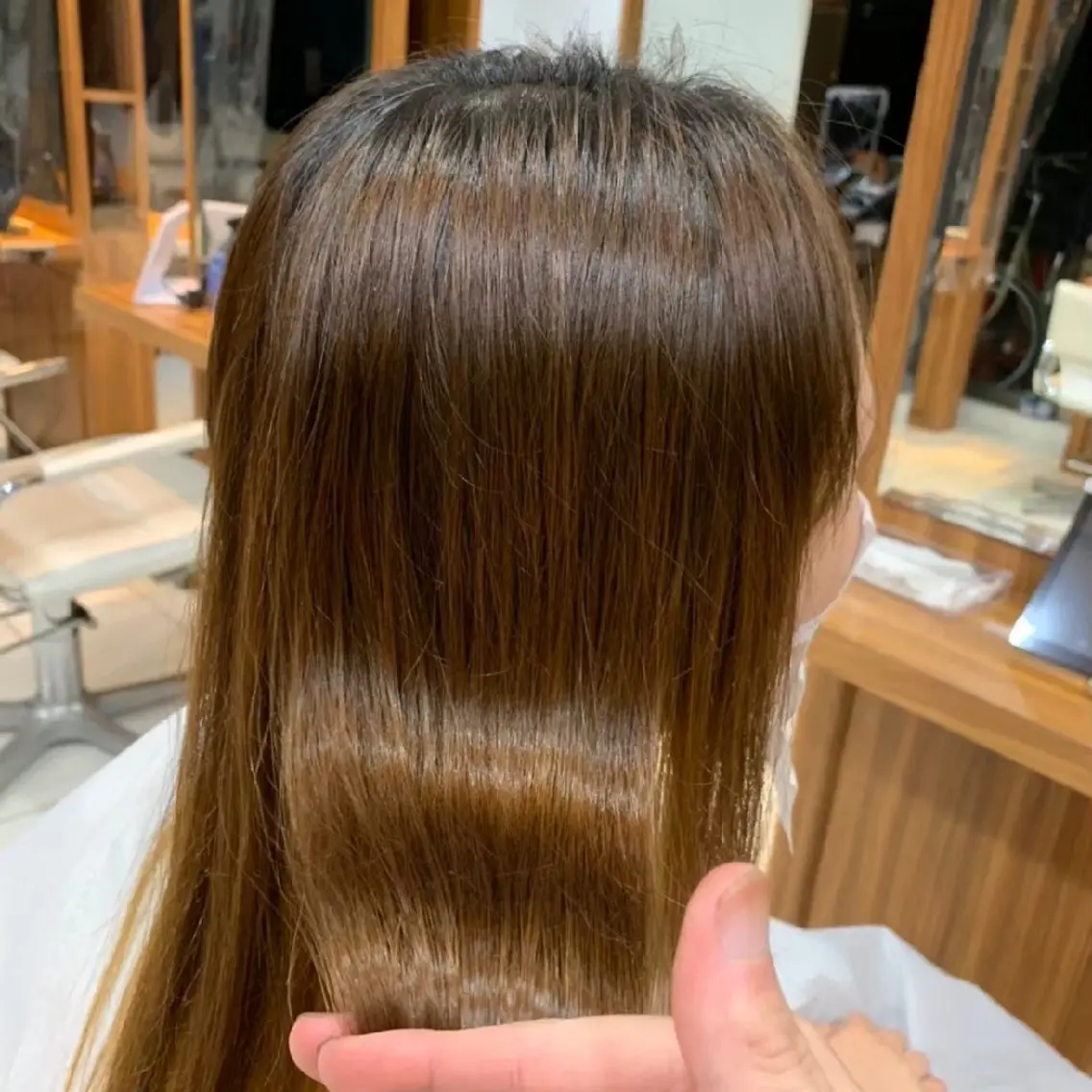 カラー セミロング 縮毛矯正/ワンカラー モデル募集🫧羽夏のヘアスタイル