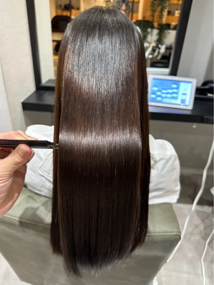 ロング 縮毛矯正 トリートメント 酸性ストレート 💎ReFaで作る 髪質改善💎のヘアスタイル